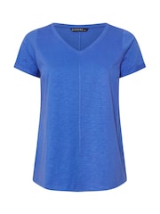 Evans Blue 100% Cotton Jersey Slub T-Shirt - Image 5 of 5