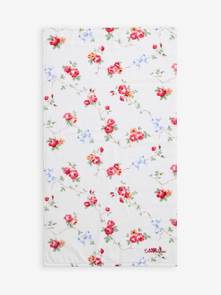 Cath Kidston Floral Rose and Bows 100% Cotton Velour Printed Towel - Image 7 of 7