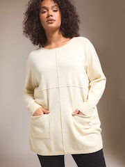 Evans Cream Seam Detail Jumper - Image 5 of 6