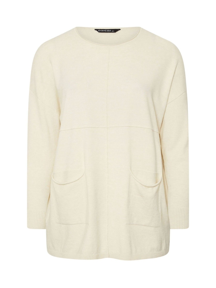 Evans Cream Seam Detail Jumper - Image 6 of 6