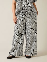 Evans Striped Air Flow Black Trousers - Image 1 of 5