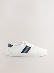 White Side Stripe Smart Casual Trainers - Image 1 of 7