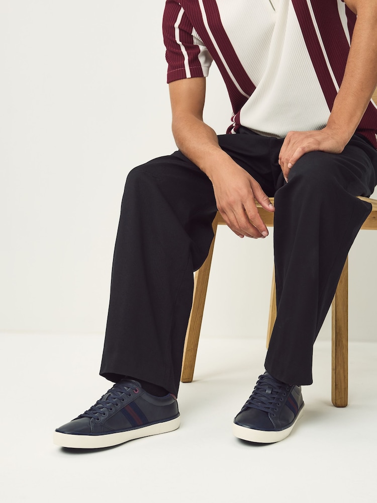 Navy Side Stripe Smart Casual Trainers - Image 2 of 4