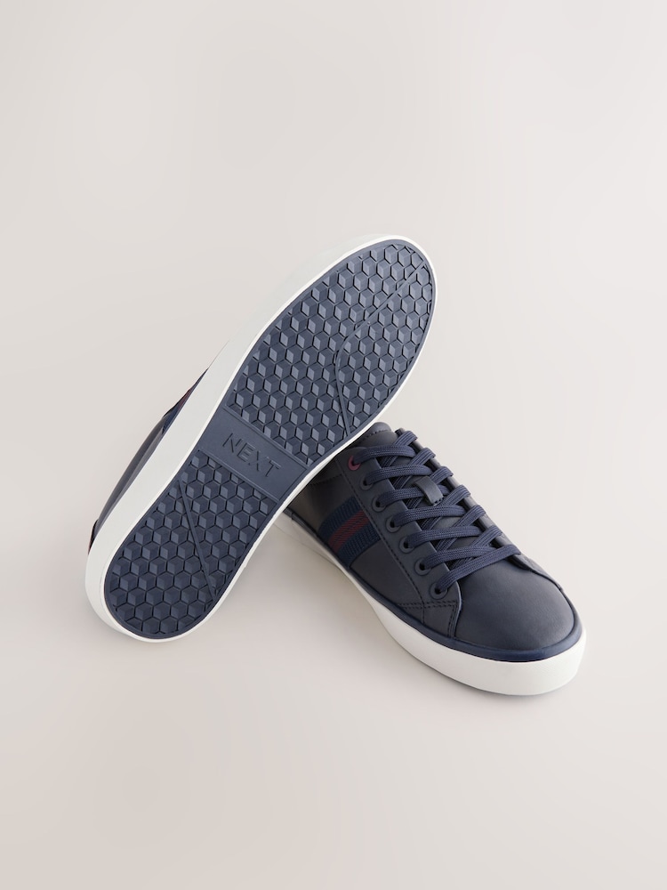 Navy Side Stripe Smart Casual Trainers - Image 4 of 4