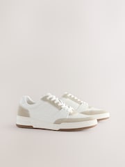 Neutral Smart Casual Trainers with Suede Trim - Image 1 of 5