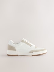 Neutral Smart Casual Trainers with Suede Trim - Image 2 of 5