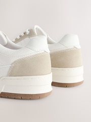 Neutral Smart Casual Trainers with Suede Trim - Image 3 of 5