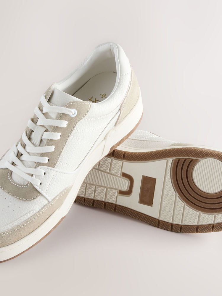 Neutral Smart Casual Trainers with Suede Trim - Image 5 of 5