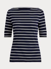 Lauren Ralph Lauren Judy Stretch Cotton Boatneck Top - Image 5 of 5