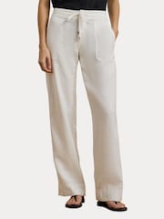 Lauren Ralph Lauren Jovonie Wide Leg Linen Blend Trousers - Image 1 of 8
