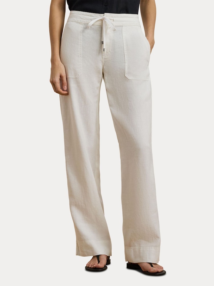 Lauren Ralph Lauren Jovonie Wide Leg Linen Blend Trousers - Image 1 of 8