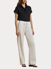 Lauren Ralph Lauren Jovonie Wide Leg Linen Blend Trousers - Image 3 of 8