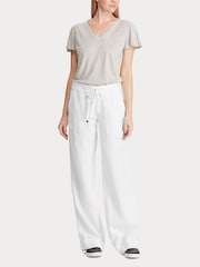 Lauren Ralph Lauren Jovonie Wide Leg Linen Blend Trousers - Image 5 of 8