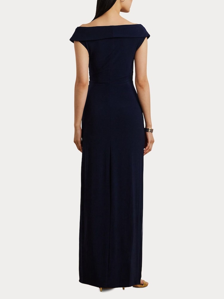 Lauren Ralph Lauren Leonidas V Neck Rouched Jersey Gown Dress - Image 2 of 9 Lauren Ralph Lauren Leonidas V Neck Rouched Jersey Gown Dress - Image 2 of 9