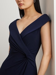 Lauren Ralph Lauren Navy Leondias Sleeveless Gown 100% Cotton Dress - Image 3 of 9