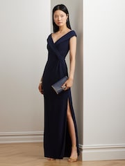 Lauren Ralph Lauren Navy Leondias Sleeveless Gown 100% Cotton Dress - Image 4 of 9