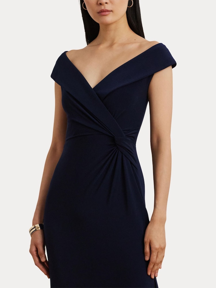 Lauren Ralph Lauren Navy Leondias Sleeveless Gown 100% Cotton Dress - Image 6 of 9