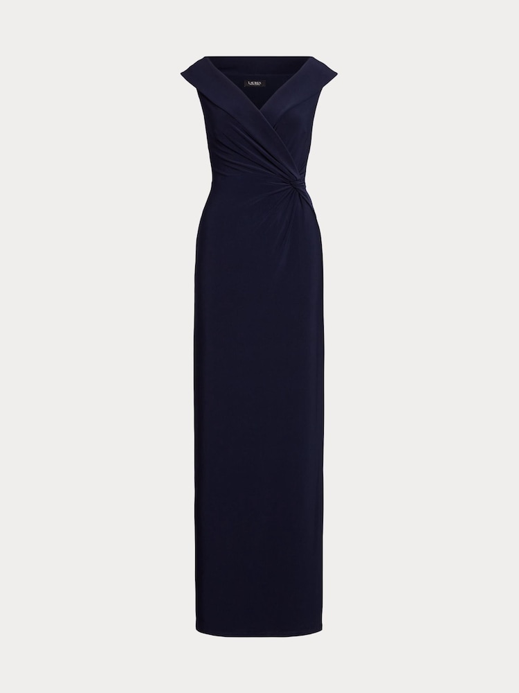 Lauren Ralph Lauren Navy Leondias Sleeveless Gown 100% Cotton Dress - Image 8 of 9