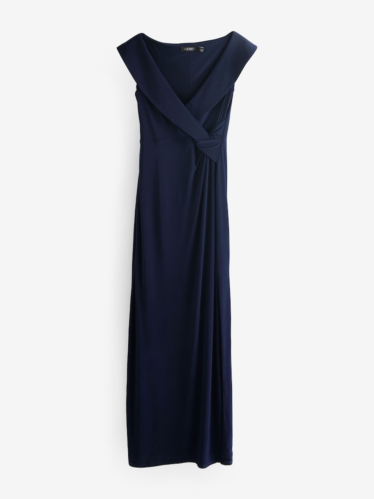 Lauren Ralph Lauren Navy Leondias Sleeveless Gown 100% Cotton Dress - Image 9 of 9