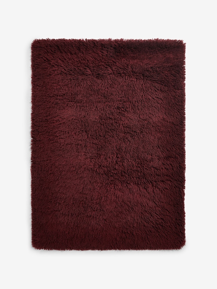 MADE.COM Burgundy Dala Shaggy Berber Wool Tufted Rug - Image 5 of 5 MADE.COM Burgundy Dala Shaggy Berber Wool Tufted Rug - Image 5 of 5
