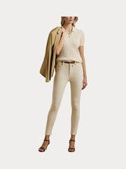 Lauren Ralph Lauren Natrissa Embridered Logo Cable Knit Polo Shirt - Image 6 of 8