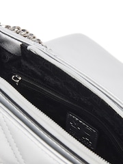Moda in Pelle Small Silver Ellie Quilted Cross-Body Bag - Image 3 of 5