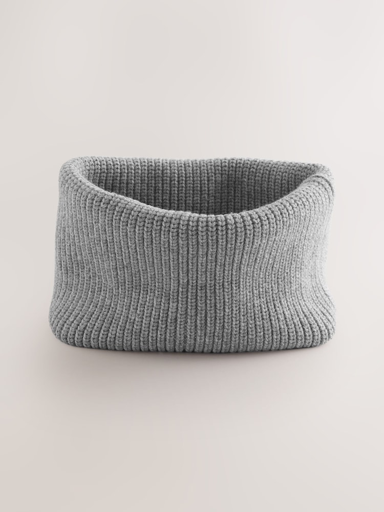 Grey Knitted Snood (1-16yrs) - Image 1 of 5 Grey Knitted Snood (1-16yrs) - Image 1 of 5