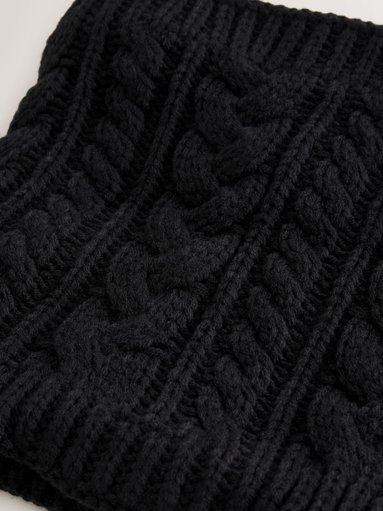Black Cable Knit Snood (1-16yrs) - Image 3 of 3