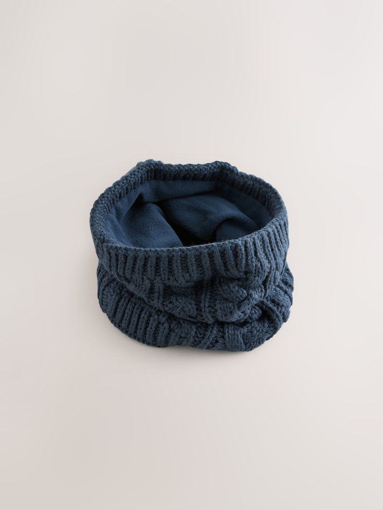 Navy Blue Cable Knit Snood (1-16yrs) - Image 1 of 3 Navy Blue Cable Knit Snood (1-16yrs) - Image 1 of 3
