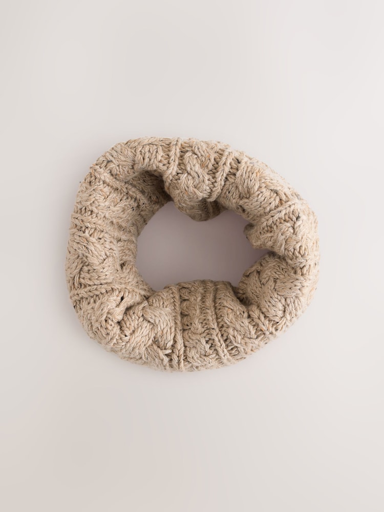Neutral Cable Knit Snood (1-16yrs) - Image 1 of 3 Neutral Cable Knit Snood (1-16yrs) - Image 1 of 3