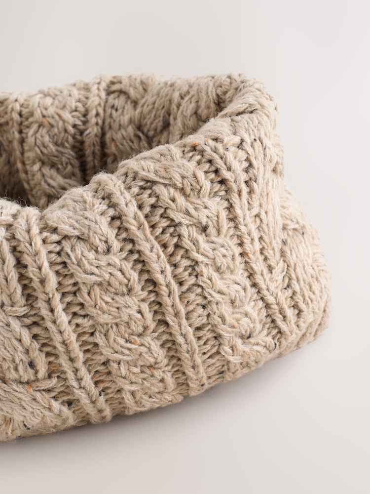 Neutral Cable Knit Snood (1-16yrs) - Image 2 of 3 Neutral Cable Knit Snood (1-16yrs) - Image 2 of 3