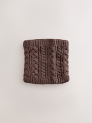 Chocolate Brown Cable Knit Snood (1-16yrs) - Image 1 of 2