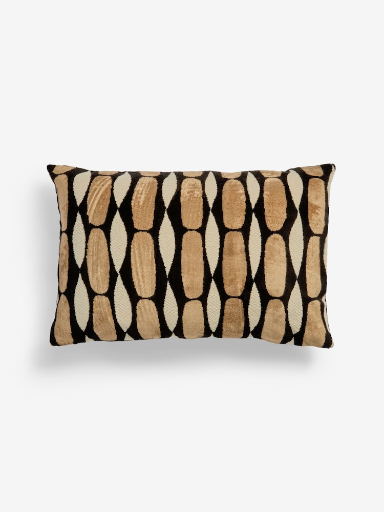 Coussin en velours à motif géométrique - Image 3 of 5