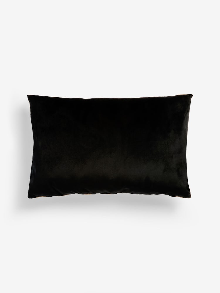 Coussin en velours à motif géométrique - Image 4 of 5