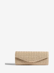 Lipsy Natural Raffia Slim Clutch Bag - Image 1 of 1
