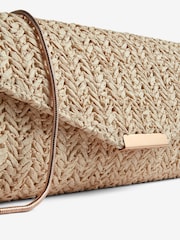 Lipsy Natural Raffia Slim Clutch Bag - Image 4 of 6
