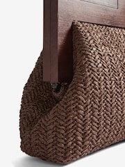 Lipsy Brown Raffia Clutch Bag With Wooden Handle - Image 4 of 6