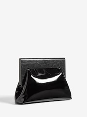 Lipsy Black Raffia Clutch Bag With Wooden Handle - Image 3 of 6
