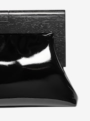 Lipsy Black Raffia Clutch Bag With Wooden Handle - Image 4 of 6