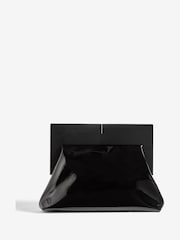Lipsy Black Raffia Clutch Bag With Wooden Handle - Image 6 of 6