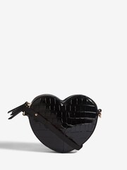 Lipsy Black Love Heart Cross-Body Bag - Image 1 of 6