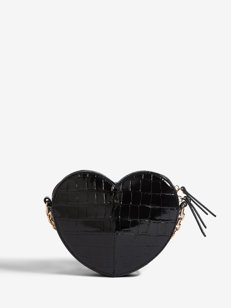 Lipsy Black Love Heart Cross-Body Bag - Image 6 of 6