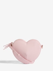 Lipsy Pink Love Heart Cross-Body Bag - Image 1 of 6