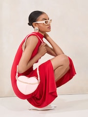 Lipsy Pink Love Heart Cross-Body Bag - Image 2 of 6