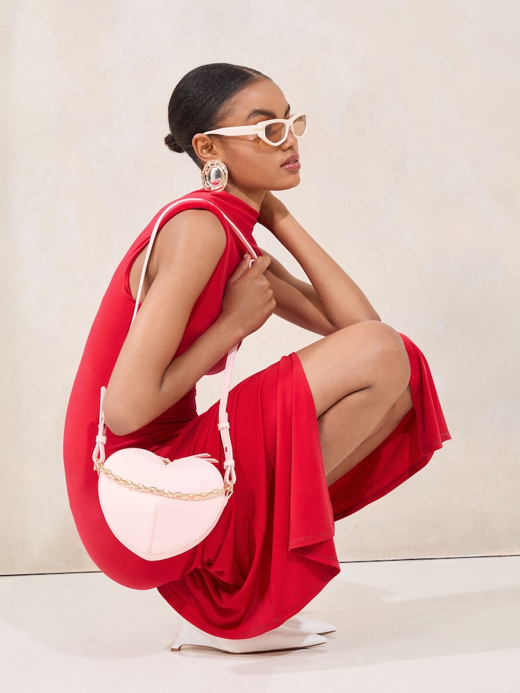 Lipsy Pink Love Heart Cross-Body Bag - Image 2 of 6