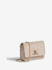 Lipsy Gold Glitter Mini Phone Cross-Body Bag - Image 3 of 6