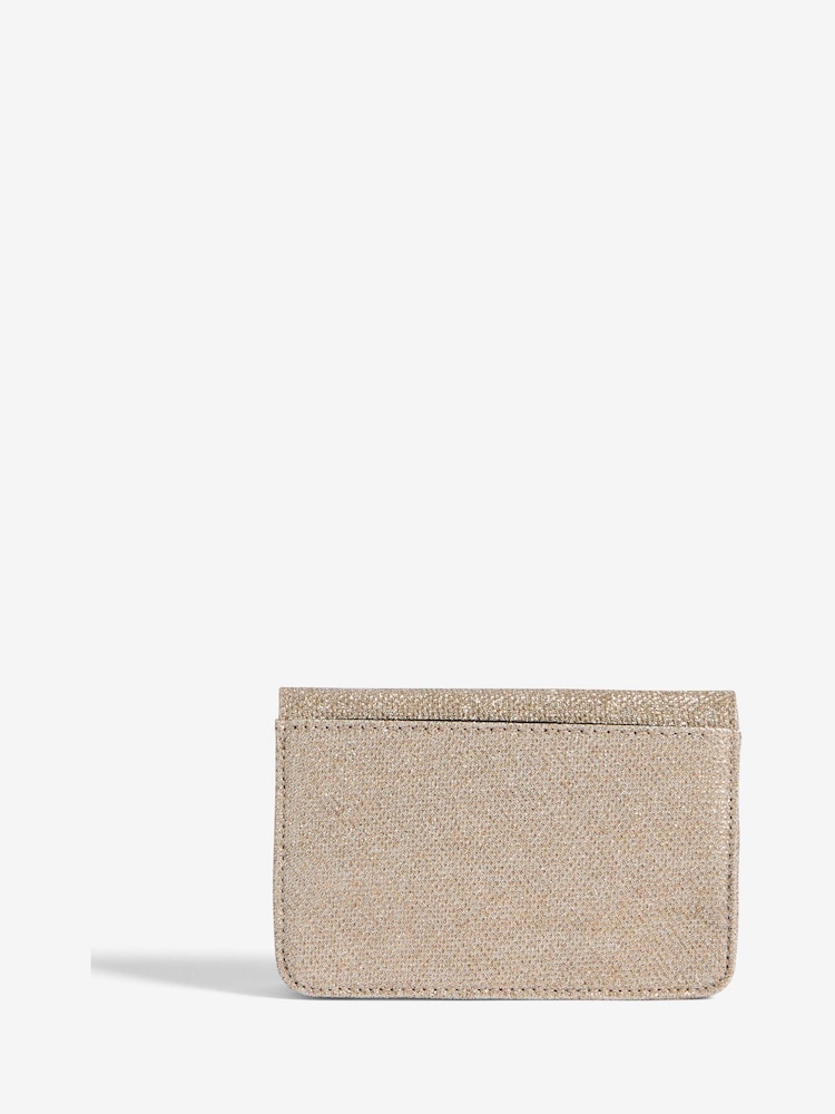 Lipsy Gold Glitter Mini Phone Cross-Body Bag - Image 6 of 6