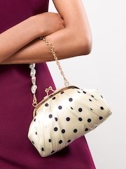 Lipsy Black/White Polka Dot Mini Pouch Bag - Image 2 of 6