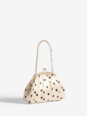 Lipsy Black/White Polka Dot Mini Pouch Bag - Image 3 of 6