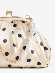 Lipsy Black/White Polka Dot Mini Pouch Bag - Image 4 of 6
